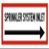 Sticker: 105 x 297 mm, 1 pc. - SPRINKLER SYSTEM INLET - Fire Protection and Use Instructions - DIN 4066 - D2, Right Arrow - English view 1