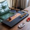 Ebony Inkstone Tea Tray, Natural Black Gold Stone, 90 x 38 x 3 cm view 2