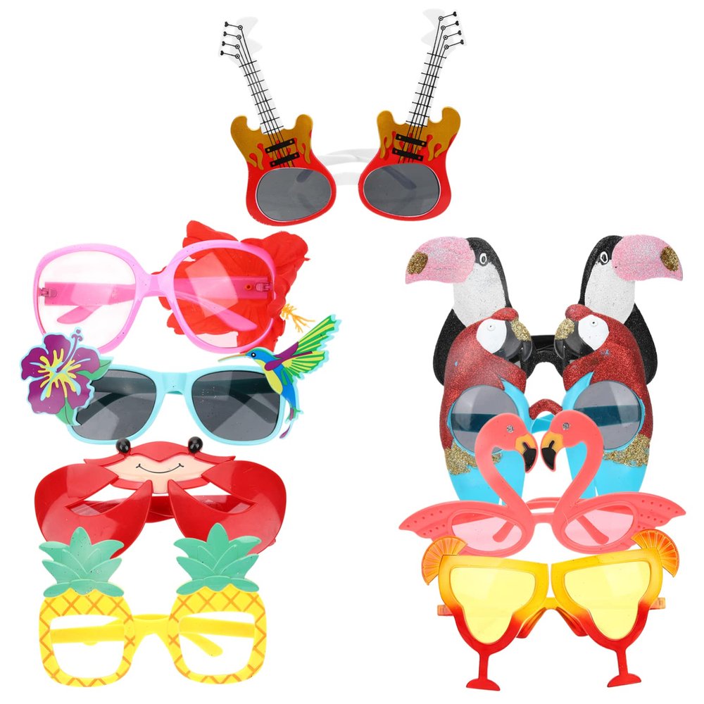 Plastic Hawaii Party Glasses, Lightweight Funny Photo Props