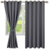 NINGBAI Blackout Curtains 140 x 220 cm, Thermal Insulated, Modern Solid Dark Gray view 1
