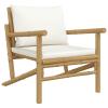 Juroupi 3-Piece Bamboo Garden Lounge Set with Cushions, Cream view 4