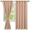 NINGBAI Blackout Grommet Curtains, 50 x 240 cm, Solid Khaki view 1