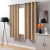 NINGBAI Blackout Grommet Curtains, 50 x 240 cm, Solid Khaki view 2