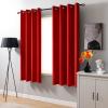 NINGBAI Blackout Curtains with Gathering Tape, 100 x 260 cm, Solid Red, 2 Panels view 2