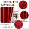 NINGBAI Blackout Curtains with Gathering Tape, 100 x 260 cm, Solid Red, 2 Panels view 3