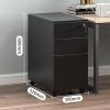 Lockable Metal Filing Cabinet with 3 Drawers, for Home Office, Anti-Tip Design, Key Lock, Mobile, with Casters view 2