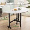 Space-Saving Folding Dining Table with Drop Leaf and Wheels for 4–8 People view 4