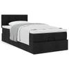 Ottoman Bed with Mattress, Black, 90 x 200 cm, Fabric view 1