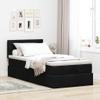 Ottoman Bed with Mattress, Black, 90 x 200 cm, Fabric view 3