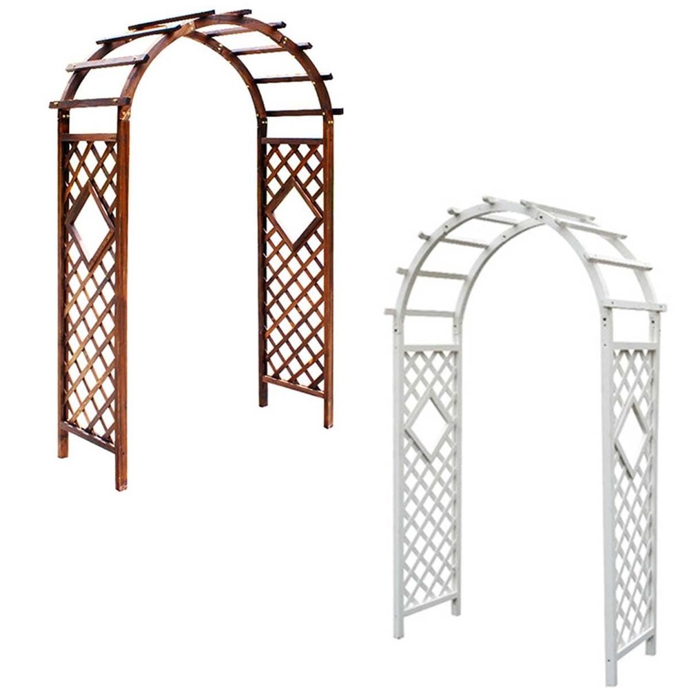 Wooden Garden Gate Arch with Sturdy Supports, Extra Wide, 160 cm, Brown Rose Arch Trellis for Wedding Decor