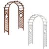 Wooden Garden Gate Arch with Sturdy Supports, Extra Wide, 160 cm, Brown Rose Arch Trellis for Wedding Decor view 1