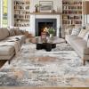 Chicnix Living Room Rug 200 x 300 cm, Large Washable Short-Pile Non-Slip Soft Modern Abstract Design, Gray Rust Beige view 1