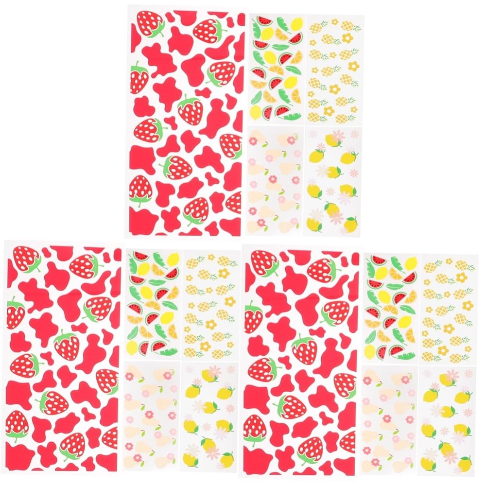 VILLCASE 3 Sets Glass Cup Rub-On Transfer Stickers, 5 Sheets Each