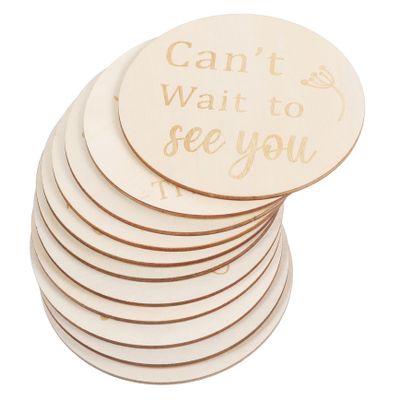 ibasenice 11-Piece Wooden Pregnancy Milestone Cards, Double-Sided Round Decorative Props
