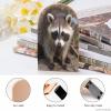 Personalized Wooden Bookends with Metal Base, Raccoon Print, Modern and Sturdy, for Home or Office, 1 Pair view 4
