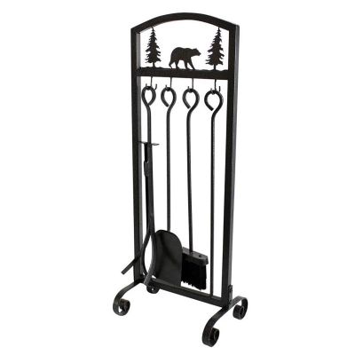 HSIRYAOHD 5-Piece Fireplace Tool Set, Wrought Iron
