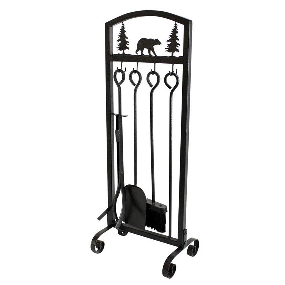 HSIRYAOHD 5-Piece Fireplace Tool Set, Wrought Iron