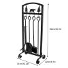 HSIRYAOHD 5-Piece Fireplace Tool Set, Wrought Iron view 3