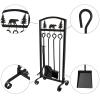 HSIRYAOHD 5-Piece Fireplace Tool Set, Wrought Iron view 4