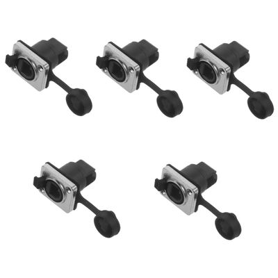 TOPPERFUN 5-Piece Waterproof Female-to-Female Ethernet Bulkhead Couplers, 90°