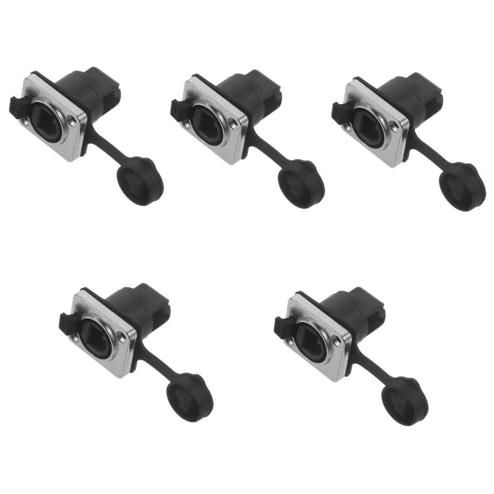 TOPPERFUN 5-Piece Waterproof Female-to-Female Ethernet Bulkhead Couplers, 90°