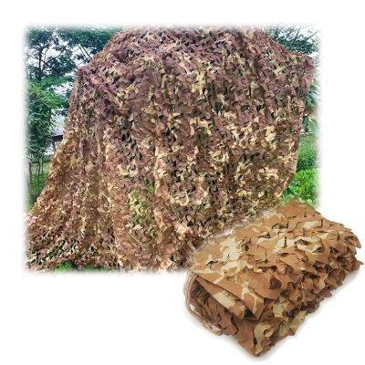 Desert Camouflage Net, Oxford Fabric/Nylon, Sun Shade & Privacy Screen — 1.5 x 2 m, 2 x 5 m, 2 x 10 m, 3 x 6 m, 4 x 6 m, 8 x 10 m
