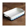 Scratch-Resistant Ceramic Porcelain Baking Dish with Blue Wave Pattern view 1