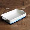 Scratch-Resistant Ceramic Porcelain Baking Dish with Blue Wave Pattern view 2