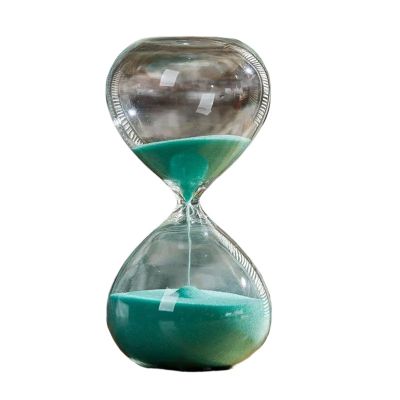 WSQHAO Glass Hourglass, 5/10/15/30/60 Minutes, Decorative Desk Timer (Sky Blue, 10 min)