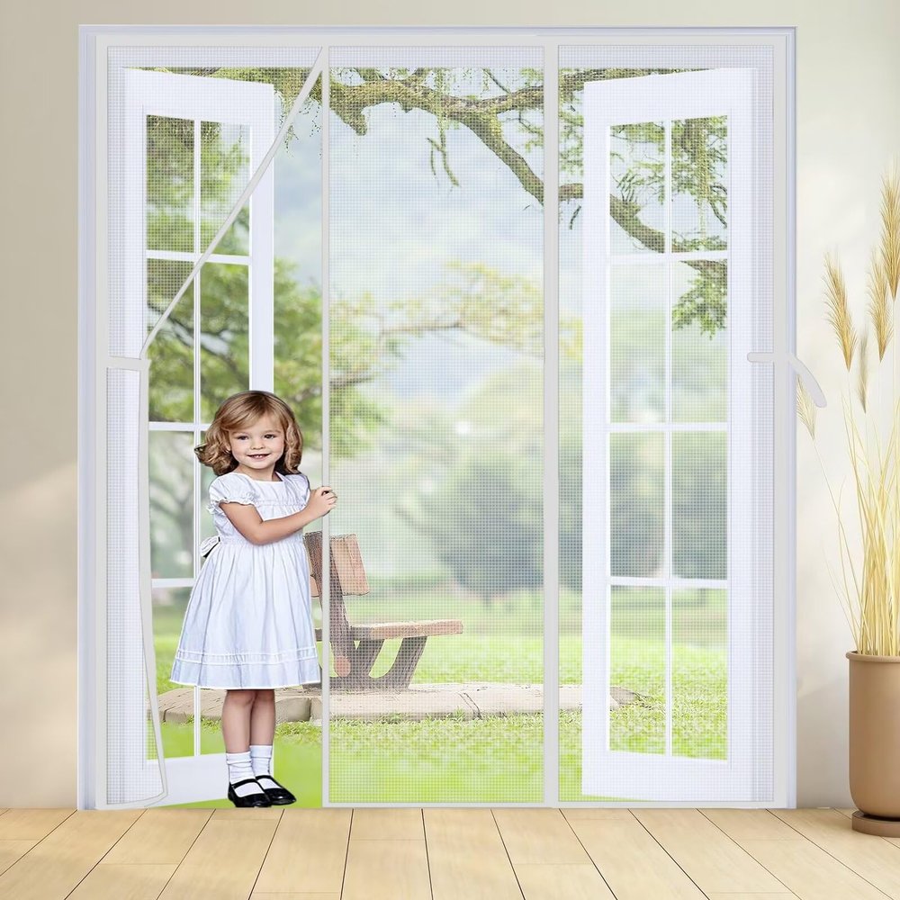 Magnetic Screen Door Curtain, 175 x 250 cm, White