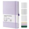 HOMEMARS A5 Blank Notebook, 21 × 14.5 cm, 200 Pages, 100 GSM, Purple PU Leather Hardcover view 1