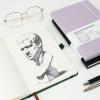 HOMEMARS A5 Blank Notebook, 21 × 14.5 cm, 200 Pages, 100 GSM, Purple PU Leather Hardcover view 2
