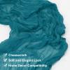 sourcing map Cheesecloth Table Runner, Rustic Table Runner for Holidays, Romantic Gauze Table Decor for Weddings, Birthdays and Parties, 300 x 299 cm, Blue-Green, 2 Pieces view 3