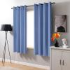 NINGBAI Blackout Curtains with Grommets, 140 x 260 cm, Solid Blue view 2