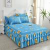 Ruffled Bed Skirt with 2 Pillowcases, Machine Washable, Rosso, 180 x 220 cm view 1