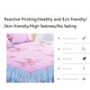 Ruffled Bed Skirt with 2 Pillowcases, Machine Washable, Rosso, 180 x 220 cm view 2