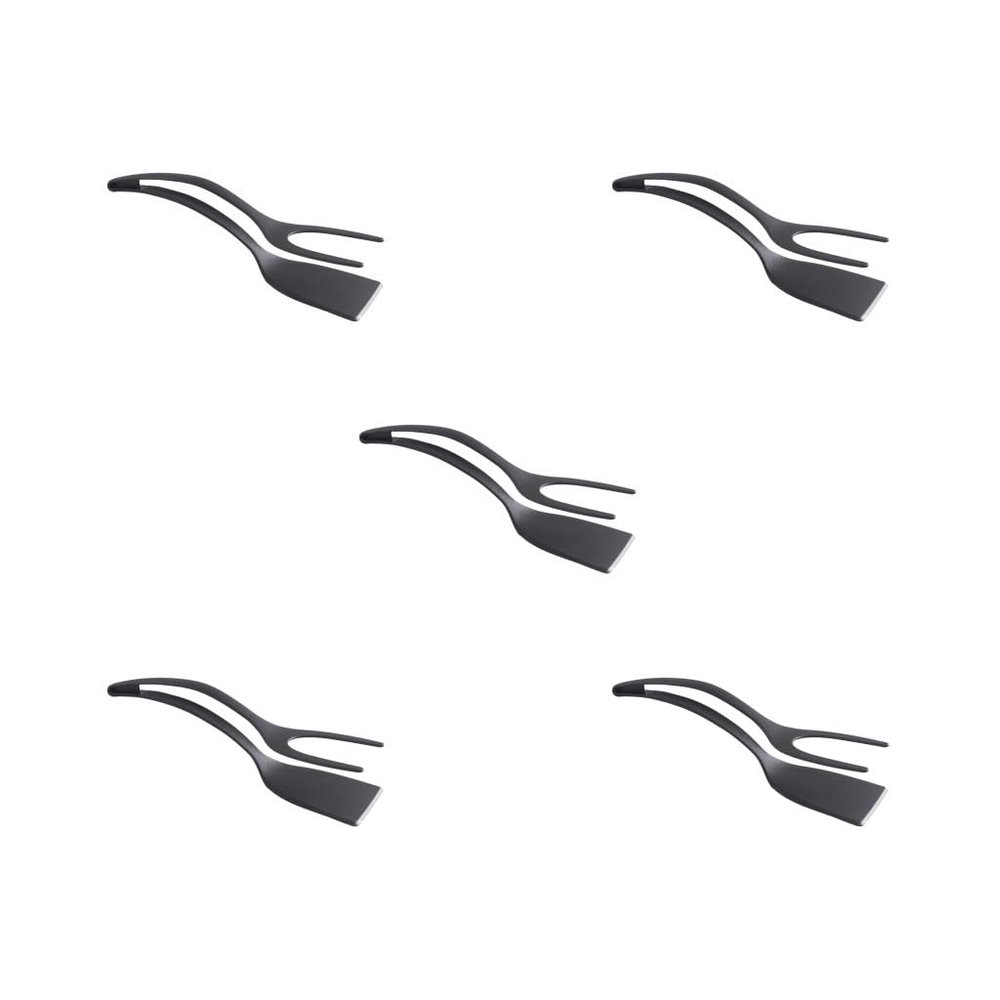 5-Piece Food Clip Cooking Tool Set, Nonstick, Egg Turner for Frying and Flipping, Black