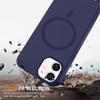 SLWYF Magnetic Phone Lanyard Case for iPhone 12 Mini, MagSafe-Compatible Silicone Case with Detachable Strap, Dark Blue view 3
