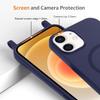 SLWYF Magnetic Phone Lanyard Case for iPhone 12 Mini, MagSafe-Compatible Silicone Case with Detachable Strap, Dark Blue view 4