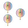 Fisura Folding Fan with Colorful Stripes, Paper Pai Pai, 3-Piece Set view 1