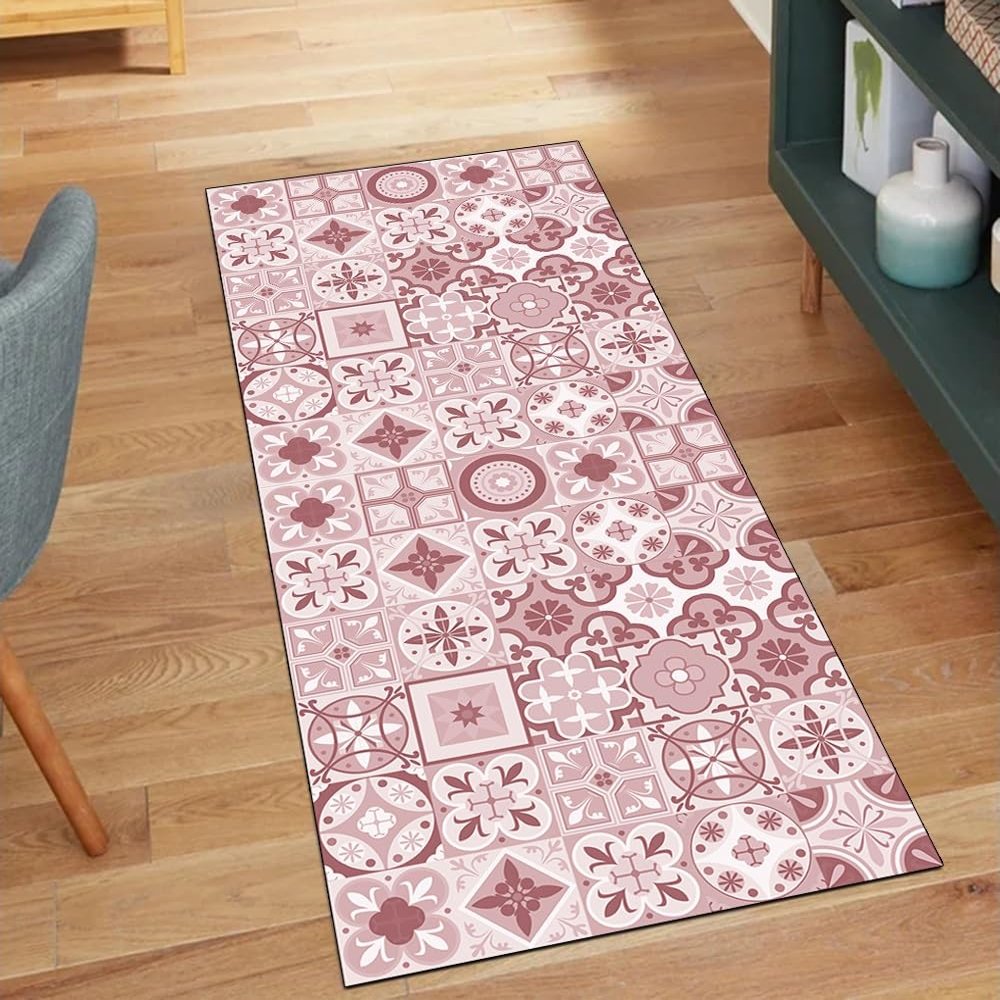 QQrunner Boho Runner Rug, 70 × 160 cm, Pink