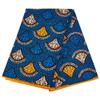 MAYJOYDIY 5.9 m Blue African Ankara Wax Print Fabric, 1.1 m Wide, Fan Pattern view 1