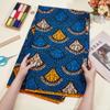MAYJOYDIY 5.9 m Blue African Ankara Wax Print Fabric, 1.1 m Wide, Fan Pattern view 3