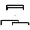 vidaXL Monitor Stand Black Oak Look 54 x 22 x 15 cm Engineered Wood view 4