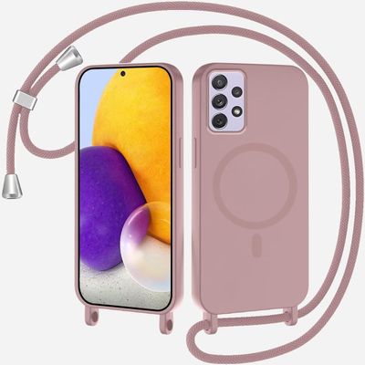 SLWYF Magnetic Phone Crossbody Case for Samsung Galaxy A32 5G, MagSafe-Compatible, Sand Powder