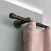 Victoria M. Curtain Rod Set with Cap Finials, Wall Brackets and Flat Rings, 19 mm, 280 cm, Single Track, Brushed Red Bronze view 2
