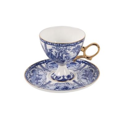 Bone China Coffee and Tea Cup Set with Saucer