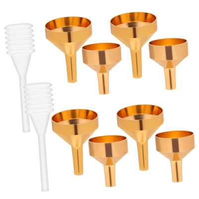CHILDWEET 1-Set Mini Metal Funnels with Pipettes for Precise Filling of Perfume, Liquids, and Craft Materials into Narrow Openings
