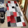 Hallway Runner Rug, 50 x 250 cm, Red Geometric Pattern view 2