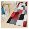 Hallway Runner Rug, 50 x 250 cm, Red Geometric Pattern view 3